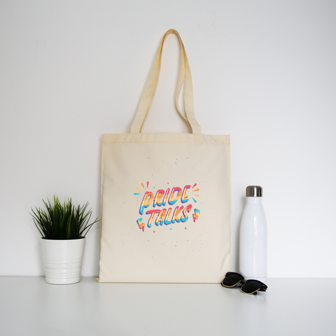 Pride talks tote bag canvas shopping - Graphic Gear