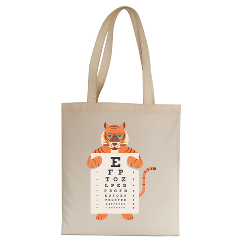 Tiger eye chart tote bag canvas shopping - Graphic Gear