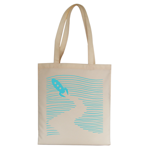 Rocketship path tote bag canvas shopping - Graphic Gear