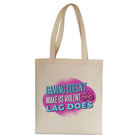 Gaming violence quote tote bag canvas shopping - Graphic Gear