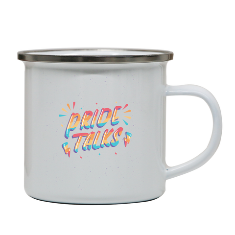 Pride talks enamel camping mug outdoor cup colors - Graphic Gear