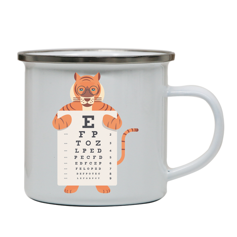 Tiger eye chart enamel camping mug outdoor cup colors - Graphic Gear