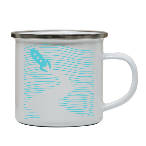 Rocketship path enamel camping mug outdoor cup colors - Graphic Gear