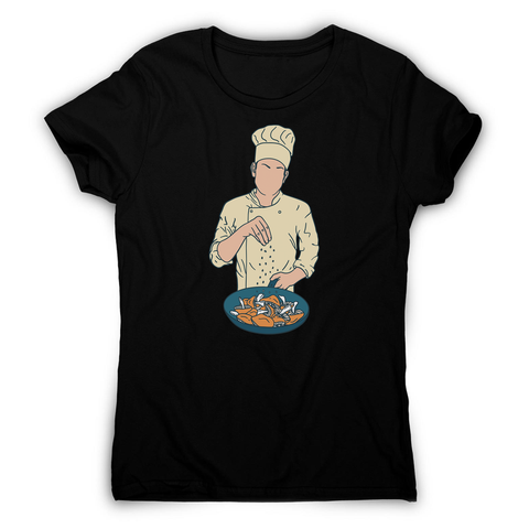 Chef salting mushrooms women's t-shirt - Graphic Gear