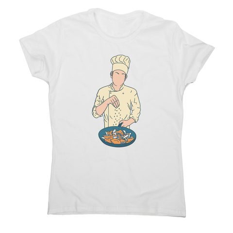 Chef salting mushrooms women's t-shirt - Graphic Gear