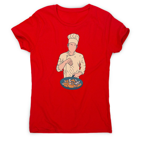 Chef salting mushrooms women's t-shirt - Graphic Gear