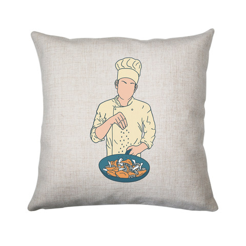 Chef salting mushrooms cushion cover pillowcase linen home decor - Graphic Gear