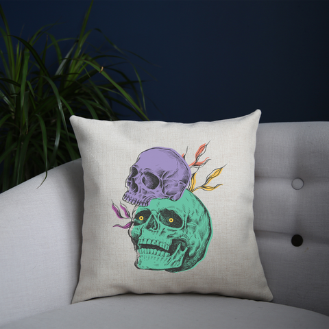 Creepy skulls cushion cover pillowcase linen home decor - Graphic Gear