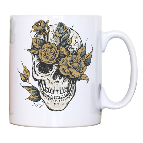 Flower skull mug coffee tea cup - Graphic Gear