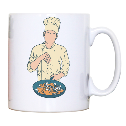Chef salting mushrooms mug coffee tea cup - Graphic Gear