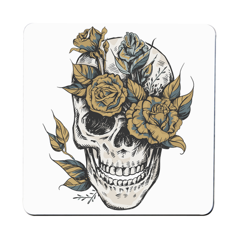 Flower skull coaster drink mat - Graphic Gear