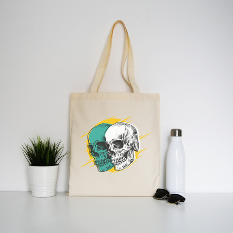 Skull set tote bag canvas shopping - Graphic Gear
