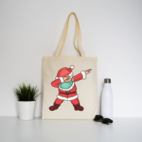 Dabbing santa claus tote bag canvas shopping - Graphic Gear