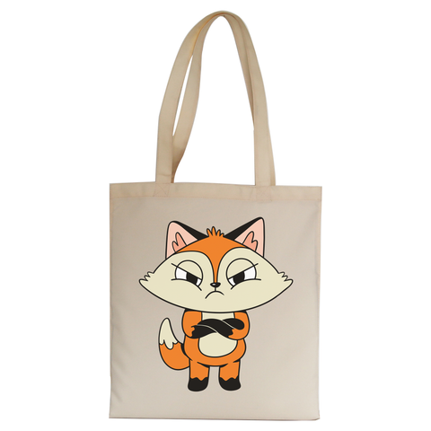 Angry fox tote bag canvas shopping - Graphic Gear
