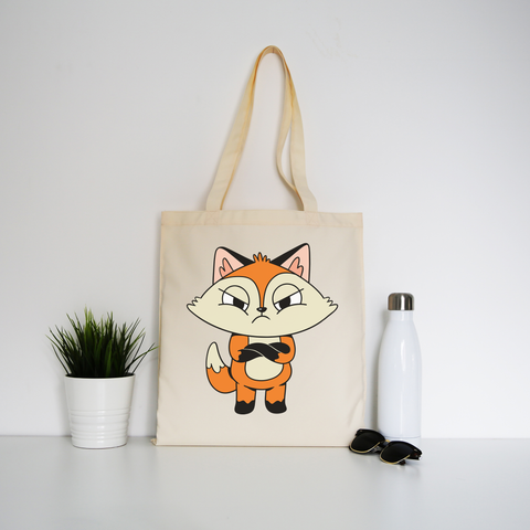 Angry fox tote bag canvas shopping - Graphic Gear
