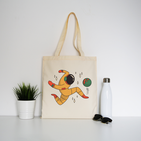 Astronaut soccer tote bag canvas shopping - Graphic Gear
