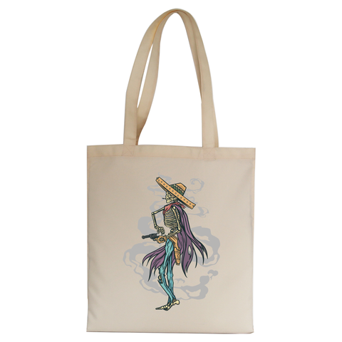 Cowboy skeleton tote bag canvas shopping - Graphic Gear
