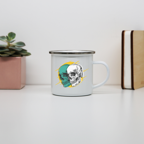 Skull set enamel camping mug outdoor cup colors - Graphic Gear