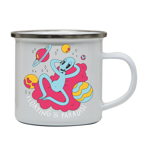 Chilling alien enamel camping mug outdoor cup colors - Graphic Gear