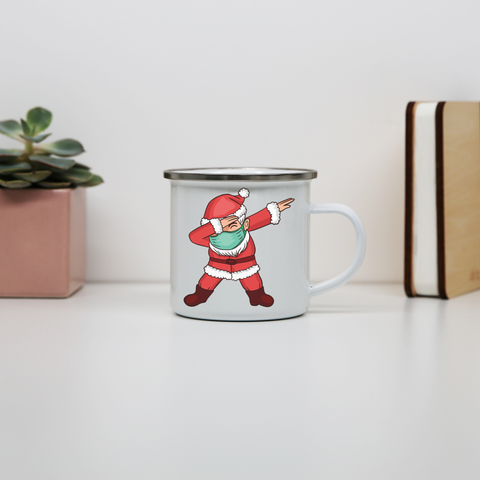 Dabbing santa claus enamel camping mug outdoor cup colors - Graphic Gear
