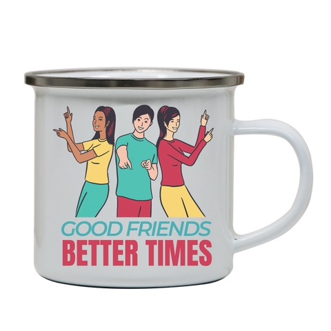 Good friends enamel camping mug outdoor cup colors - Graphic Gear