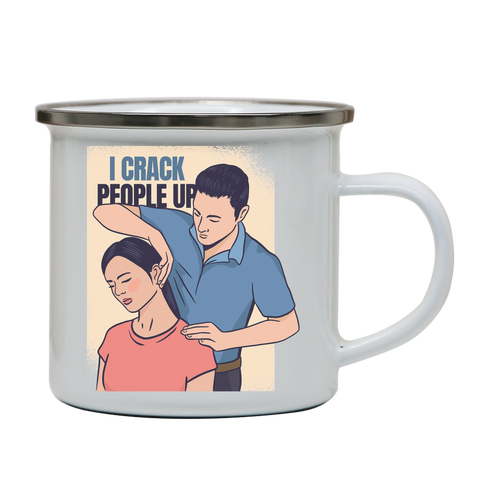Crack people up enamel camping mug outdoor cup colors - Graphic Gear