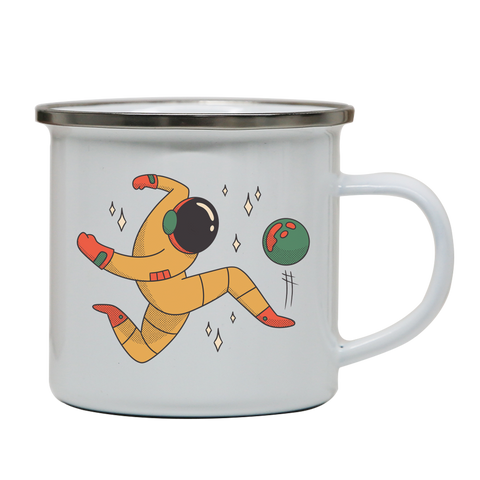 Astronaut soccer enamel camping mug outdoor cup colors - Graphic Gear
