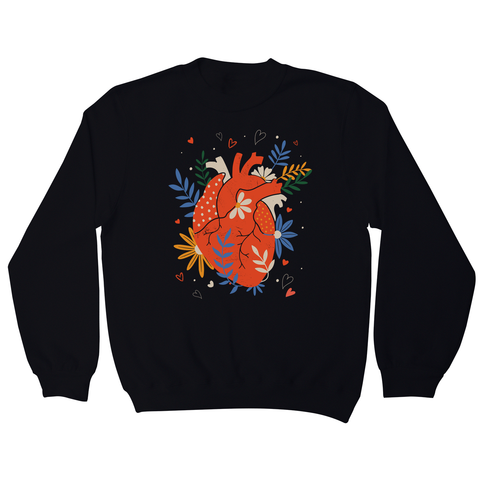 Floral realistic heart sweatshirt - Graphic Gear