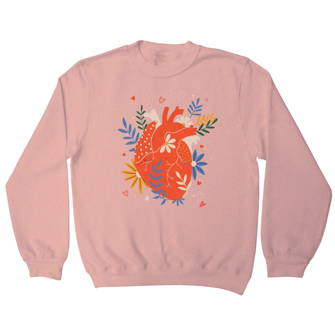 Floral realistic heart sweatshirt - Graphic Gear