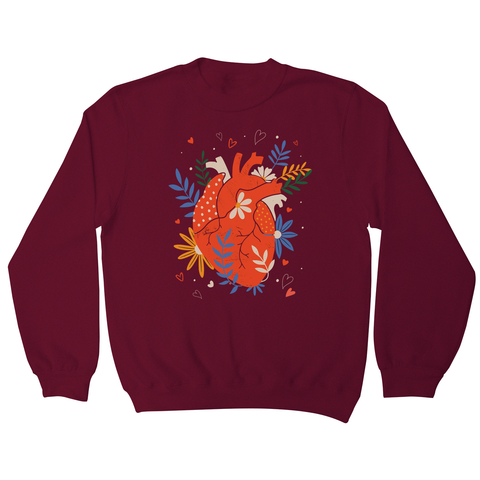 Floral realistic heart sweatshirt - Graphic Gear