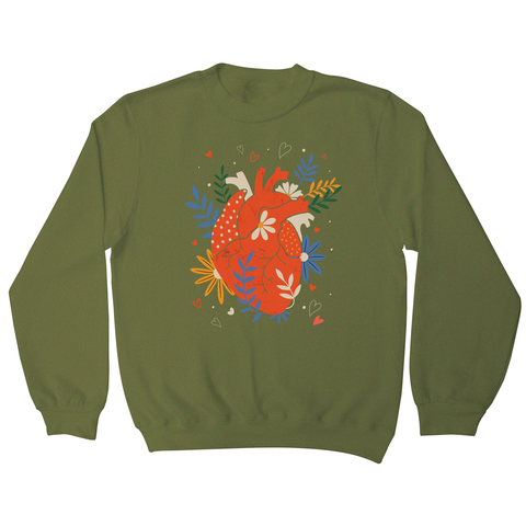 Floral realistic heart sweatshirt - Graphic Gear