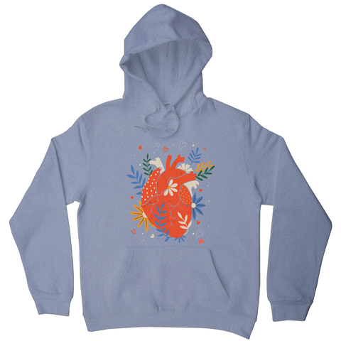 Floral realistic heart hoodie - Graphic Gear