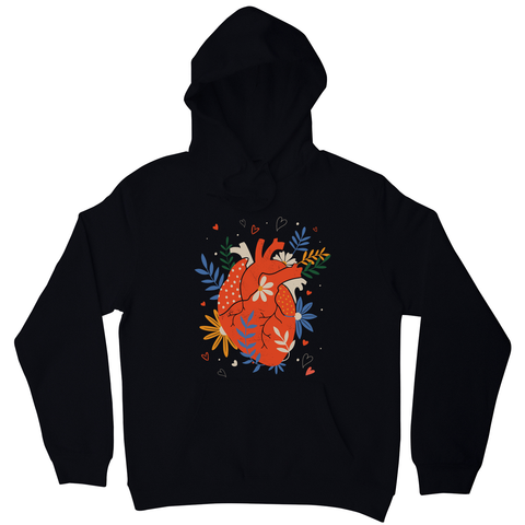 Floral realistic heart hoodie - Graphic Gear