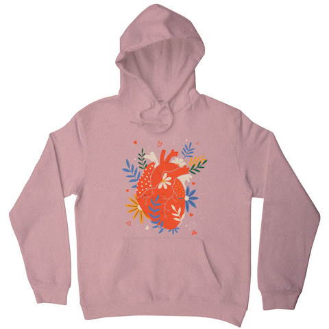 Floral realistic heart hoodie - Graphic Gear