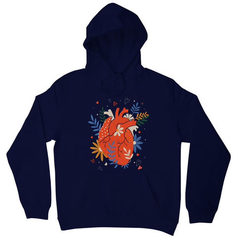 Floral realistic heart hoodie - Graphic Gear