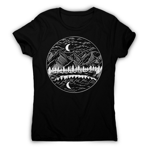 Night mountain landscape women's t-shirt - Graphic Gear