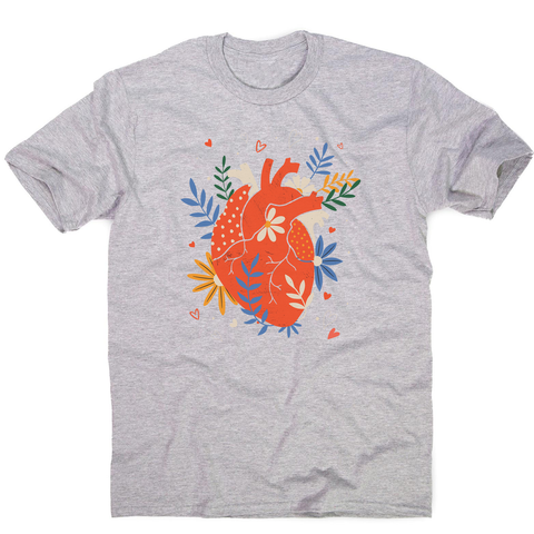 Floral realistic heart men's t-shirt - Graphic Gear