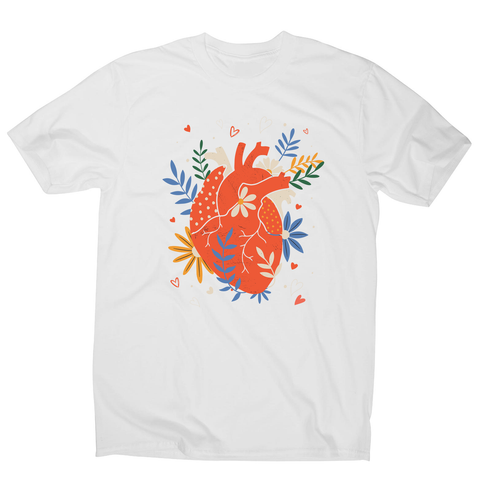 Floral realistic heart men's t-shirt - Graphic Gear