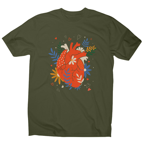 Floral realistic heart men's t-shirt - Graphic Gear