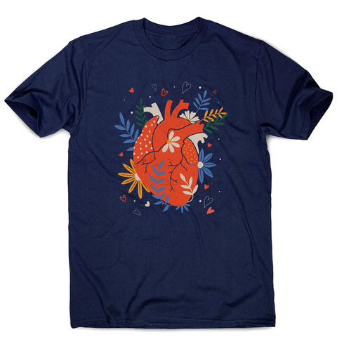 Floral realistic heart men's t-shirt - Graphic Gear