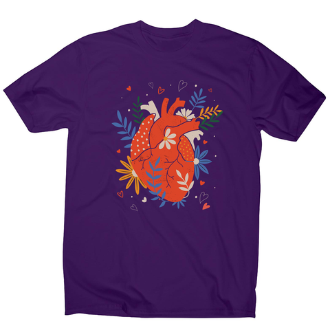 Floral realistic heart men's t-shirt - Graphic Gear