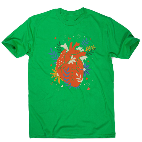 Floral realistic heart men's t-shirt - Graphic Gear