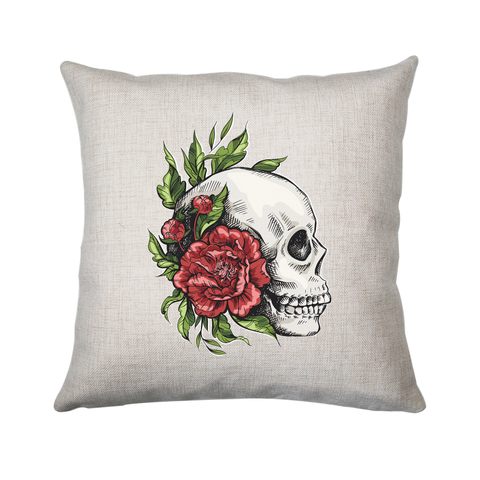 Skull roses cushion cover pillowcase linen home decor - Graphic Gear