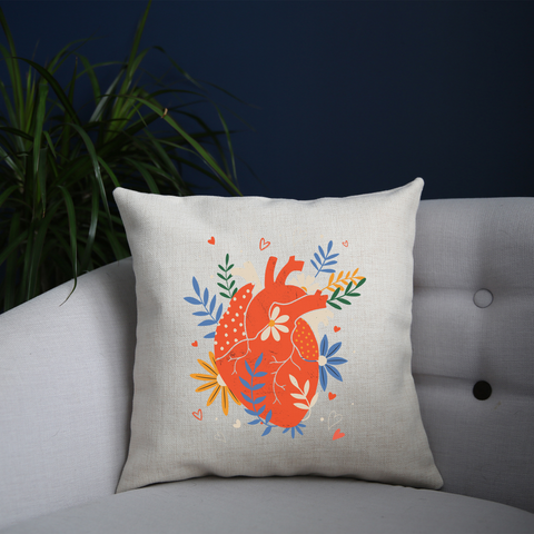 Floral realistic heart cushion cover pillowcase linen home decor - Graphic Gear