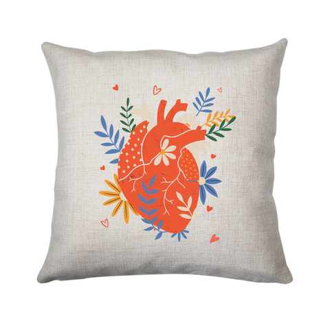 Floral realistic heart cushion cover pillowcase linen home decor - Graphic Gear
