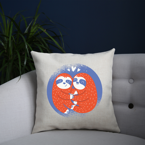 Valentines sloth cushion cover pillowcase linen home decor - Graphic Gear