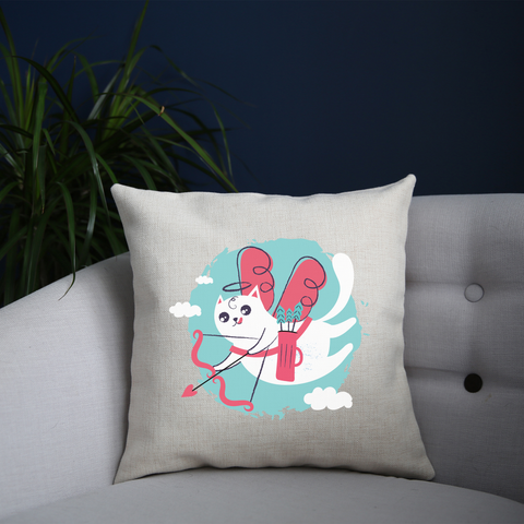 Cupid cat cushion cover pillowcase linen home decor - Graphic Gear