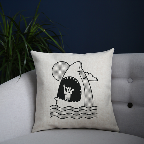 Shaka shark cushion cover pillowcase linen home decor - Graphic Gear