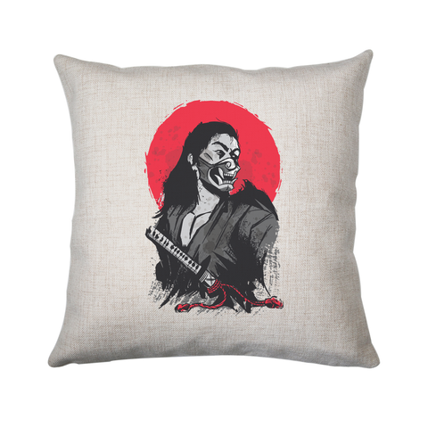 Male japanese warrior cushion cover pillowcase linen home decor - Graphic Gear