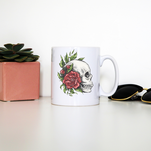 Skull roses mug coffee tea cup - Graphic Gear